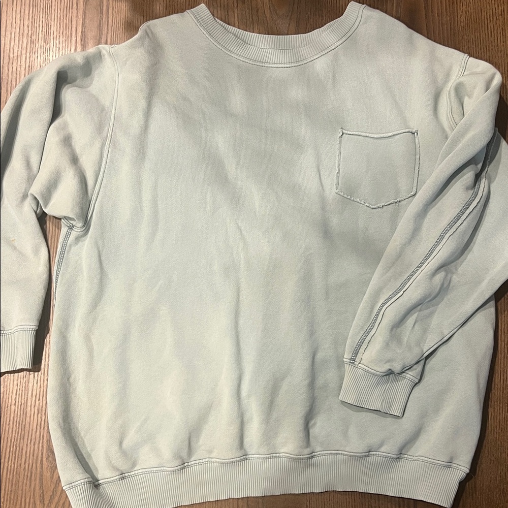 Aerie Women's Soft Blue/Green/ Gray Crewneck Sweatshirt